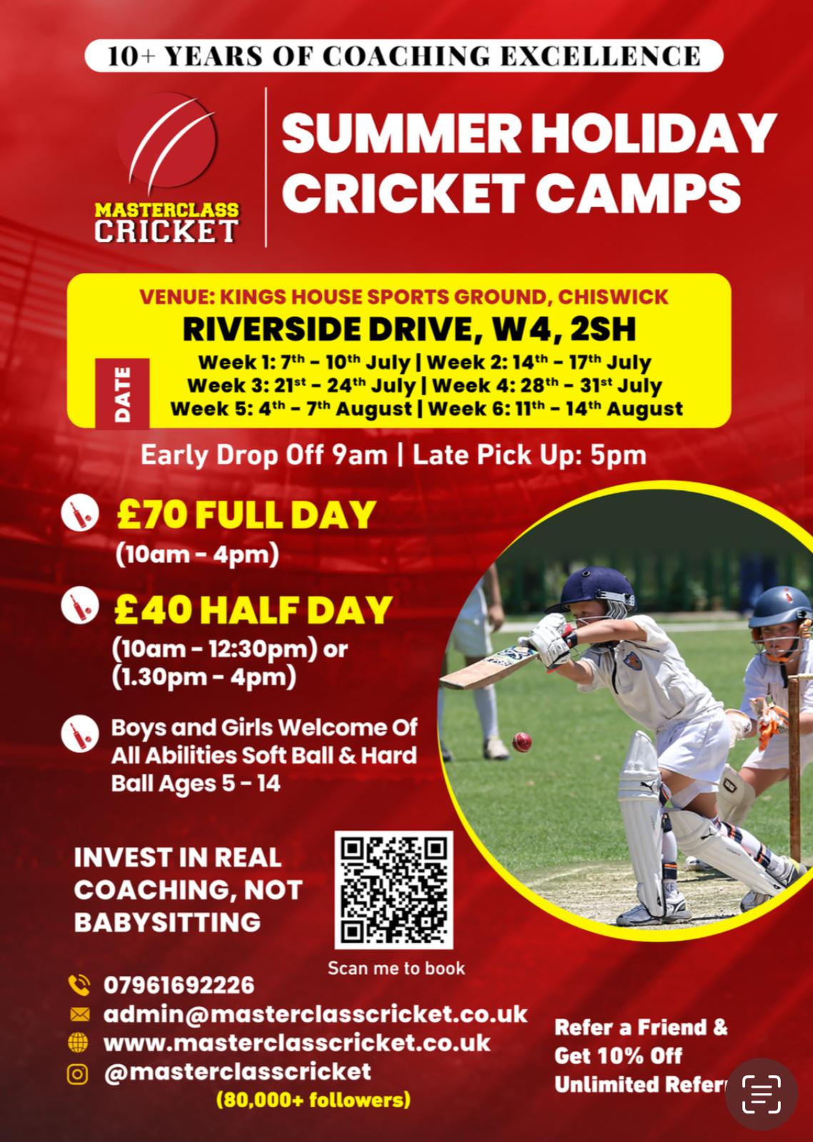 Masterclass Cricket Academy Booking Poster